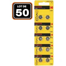 Paquete de 50 pilas de botón KODAK AG10 superalcalinas de 1,5 V