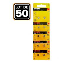 50 Piles Bouton AG4 Super Alcaline 1.5V Kodak
