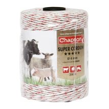 Super cordon tressé 4 mm Chapron Lemenager Blanc et rouge - 200 m