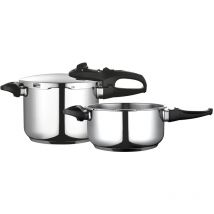 Fagor - super fast cooker duo 6+4 l acier inoxydable 18/10 4l ø22x12cm 6l ø22x17cm