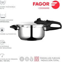 super fast cooker duo 8 l acier inoxydable 18/10 fagor ø23x21cm