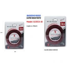 Trade Shop - superstarkes rotes doppelseitiges klebeband 10MT befestigung Maxtech