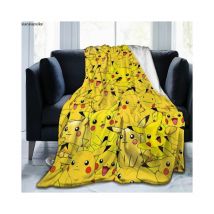 Super Soft Fleece Blanket Pokemon Bikachu Flannel Blanket Bed Throw Soft Cartoon Imprimé Couvre-lit Canapé Garçons Filles Enfants Cadeau,150x200cm