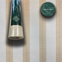 Super stock €0,56 al mq - Rotolo da 5,2mq (10x0,52mt) di Carta da Parati vinilica Top Quality lavabile righe beige