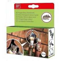 Swissinno - stop roedores lana acero 50cm , Lana de acero para evitar ratonesSe adapta a los agujeros de paso de los roedoresMedida 50cm.