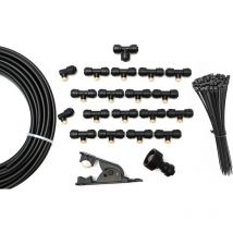 Superfish - superfog Sistema de Nebulización doméstico para refrescar el patio o jardín. con 18 Toberas o puntos de enfriamiento, Negro, SF3051