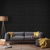 Superfresco Easy - Papier peint intissé Hexagone Alvéoles 1000 x 53cm Noir