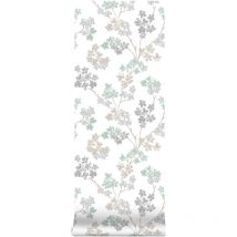 Vliestapete Blumen - Grün/Grau - 10m x 52cm - Superfresco Easy