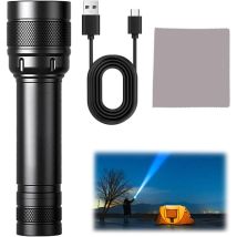Superhelle, Wiederaufladbare Led-taschenlampe, 3500 Lumen, Usb-aufladbar, Led-taschenlampe Mit Lcd-leistungsanzeige, 5 Leuchtmodi, Zoomfunktion, 