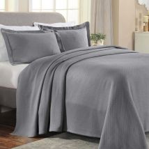 Copriletto in cotone, grigio, regina - Superior