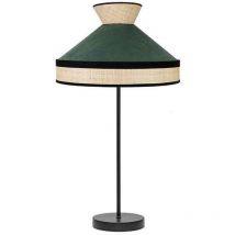 Lampada da Tavolo Alto Fabrizio 1xe27 Naturale/Verde Bottiglia 61x30x30 Cm
