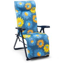 Solenny - Tumbona Plegable de Jardín Regulable Acolchada 86x62x114 cm 6 Posiciones con Cabezal Anatómico