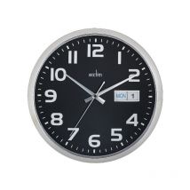 21023 Supervisor Wall Clock Chrome/Black - Acctim