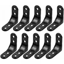 Angle Droit Support en forme, 10 Pièces Support d'angle droit, Noir Equerre Inox, 50mm Equerre de Fixation Noir, 90 Degrés équerre d'angle Droit en