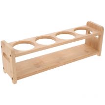 Support à épices en bois Support pour pots d'huile Support de rangement pour bouteilles d'assaisonnement Support en bois à quatre trous