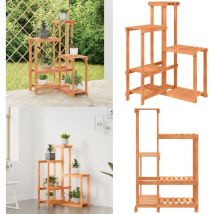 Support à fleurs 62,5x61,5x101,5 cm bois massif de sapin - Support Mural Plante - Rangement Plantes - Étagères Murales - Jardinière Murale - Déco