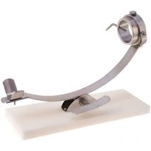 Visiodirect - Support à jambon rotatif en acier inoxydable/fibre blanche - Longueur 50 x Profondeur 18 x Hauteur 3 cm