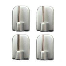 Support adhésif pour tringle, nickel givré, 4 pièces