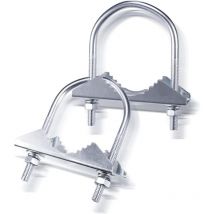 Coocheer - Support Fixe de Montage d'antenne Collier de Serrage en u Anti-Corrosion (2 Pièces) pour Extérieure Antenne Starlink/Lora/Mineur
