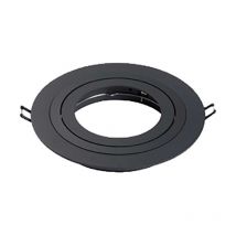 Support AR111 spot rond encastrable orientable 3 anneaux Noir