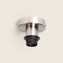 Ledkia - Support avec Douille pour Plafonnier Plafón Métal Argent