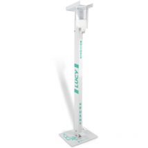 Metaform - Support blanc pour gel hydroalcoolique avec porte gants et distributeur de gel en acier verni mod. lucy