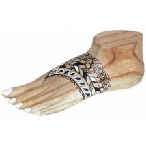 Zen Et Ethnique - Support à bracelets Pied tatouage oriental en bois