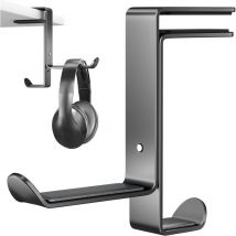 Support Casque Gamer Bureau, Porte Casque Multifonction avec Organiseur de Câbles, Support de Casque Gaming Réglable pour Tous Les Casques de Jeu