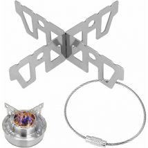 Aougo - Support Croisé inox de Casserole Poêle Bouilloire Popote Accessoire pour Réchaud de Camping Réchaud de Randonnée Réchaud à Gaz Réchaud à