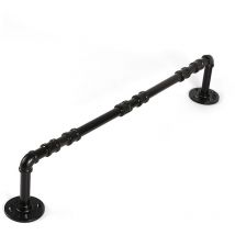 Support d'étagère en acier noire mate Dimensions 14085930mm Système de fixation vissé 2 unités - talla