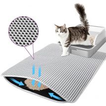 Tapis Litiere Chat,Tapis de Litière pour Chat Avec Couche Antidérapante,Tapis pour chat Imperméable, Antidérapant, Tapis Chat, Tapis de Toilette Chat