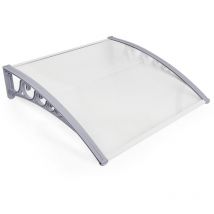 Haloyo - Support d'auvent Eaves pour porte et fenêtre,Polycarbonate,100 x 100 cm,blanc et gris clair