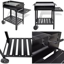 Vidaxl - Support de barbecue au charbon de bois 2 roues - barbecue - barbecues - Home & Living - Noir