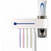 Support de Brosse à Dents Stérilisateur de Brosse à Dents Support Automatique Fixé au Mur de Stockage de Brosse à Dents uv D'antibactéries pour la