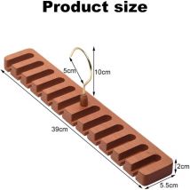 Support de Ceinture, Porte-Cravates, Crochet de Ceinture en Bois, Organisateur de Ceinture, avec 12 Fentes, Crochet pivotant à 360 °pour Ceinture
