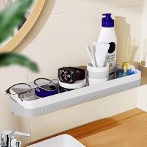 Sunxury - Support de douche, 2 paquets, étagère de douche blanche adhésive pour l'intérieur de la douche, support de douche mural en plastique pour