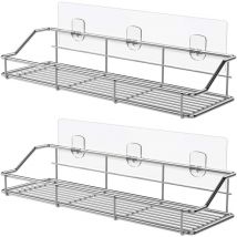 Support de douche - Acier inoxydable SUS304 sans perçage - 5,8 × 12 × 35 cm - Paquet de 2