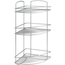 Metaltex - Support de douche d'angle à 3 niveaux Onda Argenté