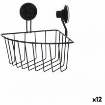 Support de douche en acier abs noir Acier abs noir 13,5 x 17 x 3 cm (12 pièces)