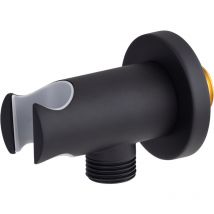 Eurosanit - Soporte de ducha mural empotrado Negro