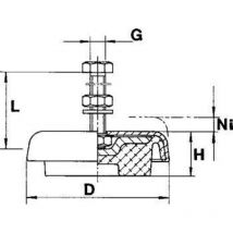 Effbe - Support de machines Level-Mount lm, Type lm : 3-33, ø d 120 mm, Hauteur h 32 mm, ø de filetage g : M12, Long. de vissage standard l : 90 mm