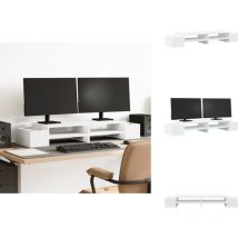 Vidaxl - Support de moniteur avec rangement blanc bois d'ingénierie - Support De Moniteur - Supports De Moniteur - Support De Moniteur Pour Bureau