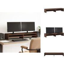 Vidaxl - Support de moniteur chêne marron 100x24x16 cm bois d'ingénierie - Support De Moniteur - Supports De Moniteur - Supports De Moniteur Double