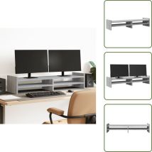 Vidaxl - Support de moniteur sonoma gris 100x27x20 cm bois d'ingénierie - Support De Moniteur - Supports De Moniteur - Supports De Moniteur Double