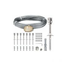 Beijiyi - Support de plantes grimpantes. Kit de suspension en corde inox 12 m. Comprend câble 3 mm et 8 tendeurs. Convient jardins, murs béton,