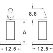 Tru Components - TC-MMR6203 Support de platine autocollant Polyamide Écartement 6.4 mm 1 pc(s) S021491