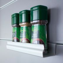 Support de pots à épices - Décor : Argent - Largeur : 330 mm - Hauteur : 38 mm - Profondeur : 58 mm - Matériau : Aluminium - Finition : Anodisé Zobal