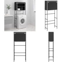Vidaxl - Support de rangement 2 niveaux sur la machine à laver Noir Fer - étagère de rangement - étagères de rangement - Home & Living - Noir