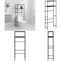 Vidaxl - Support de rangement 2 niveaux sur toilette Noir 53,5x28x143 cm - étagère de rangement - étagères de rangement - Home & Living - Noir