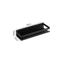 Hanbing - Support de rangement mural, support en acier inoxydable 304, support multifonctions pour fournitures de cuisine (noir 30cm),